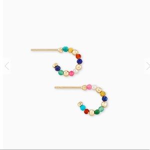 Scarlet Gold Huggie Earrings In Multi